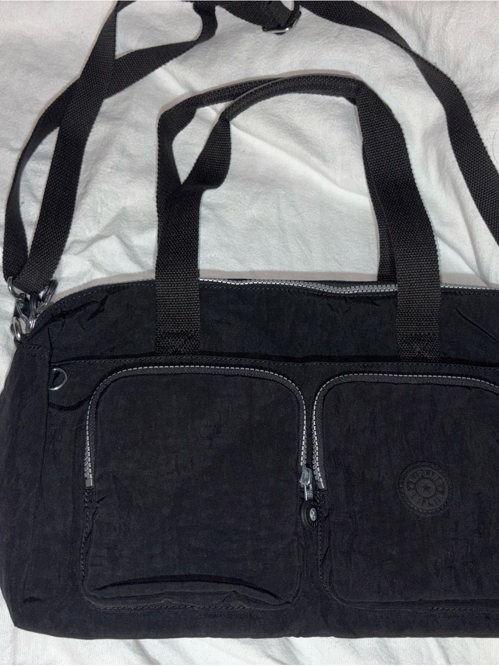 Kipling Black Cool Defea Nylon Shoulder/Crossbody Bag 14x5x8